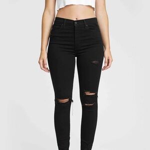 🆕 Eunina Jeans Black Distressed Skinny Jeans Destructed Black Size 9